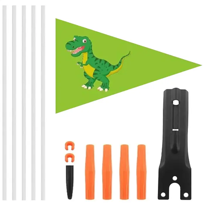 Drapeau de vélo haute visibilité avec mât