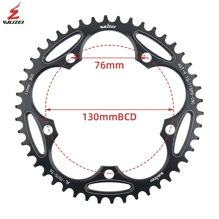 WUZEI vélo de route 110/130BCD plateau 36/38/40/42/44/46/48/50/52/54/56/58/60T 110BCD/130BCD route/doli de manivelle