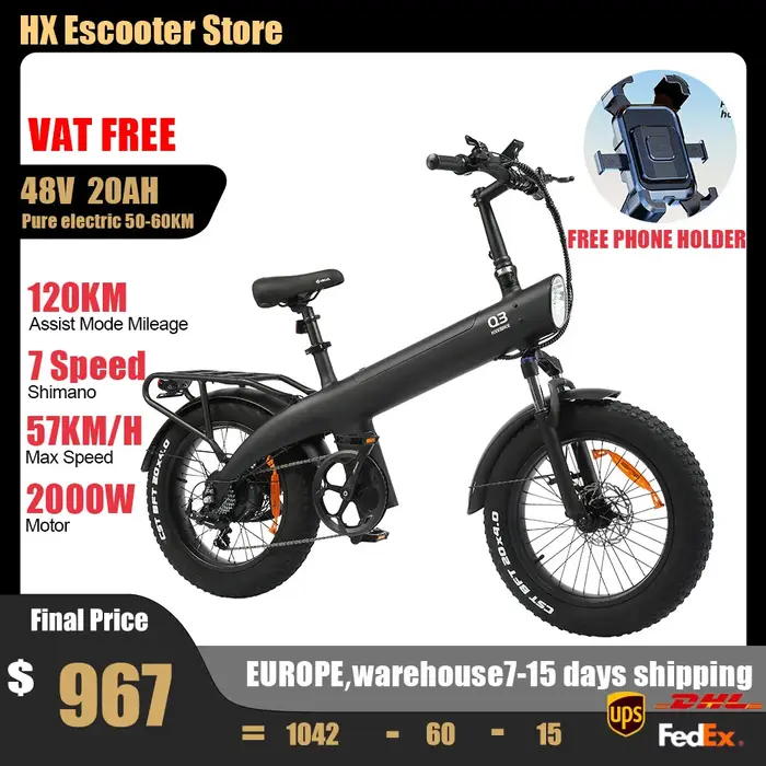 Vélo électrique tout-terrain HX Q3 48V 20Ah
