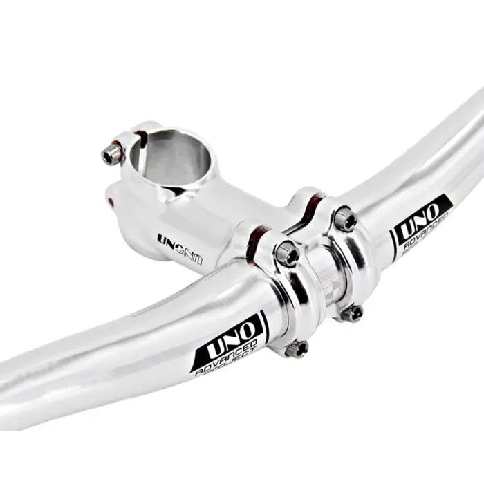 UNO-Guidon plat et courbé pour vélo, couleur argent, pour VTT, dimensions 31.8mm, 640mm, 680mm, 720m