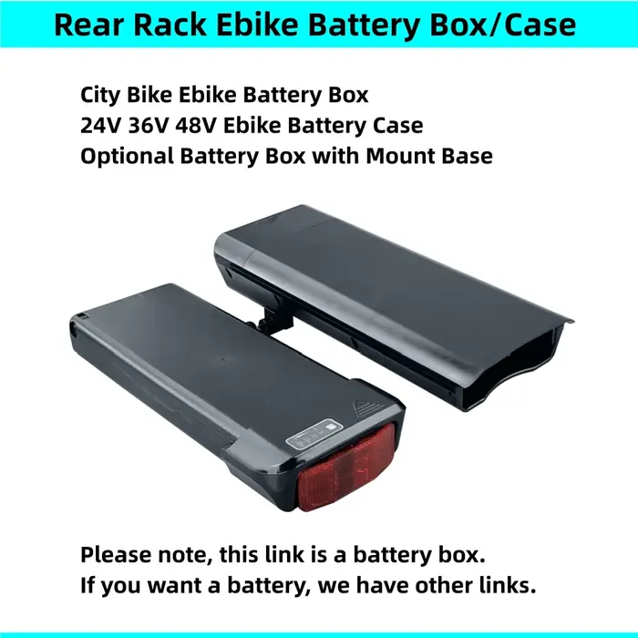 36V support arrière vélo de ville Ebike boîtier de batterie 24v 36v 48V 40 pièces 18650 cellules