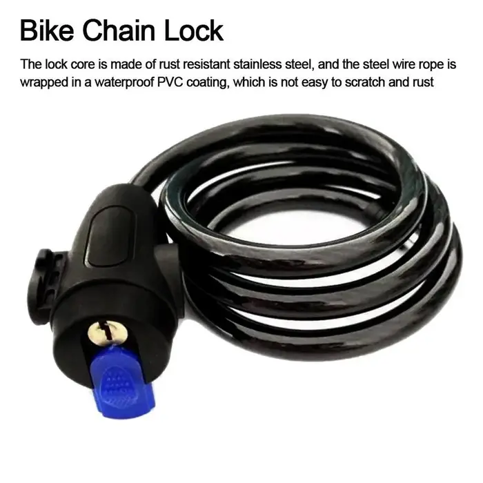 Serrure de câble de vélo avec clés
