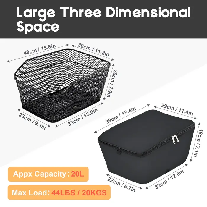 Panier de vélo arrière