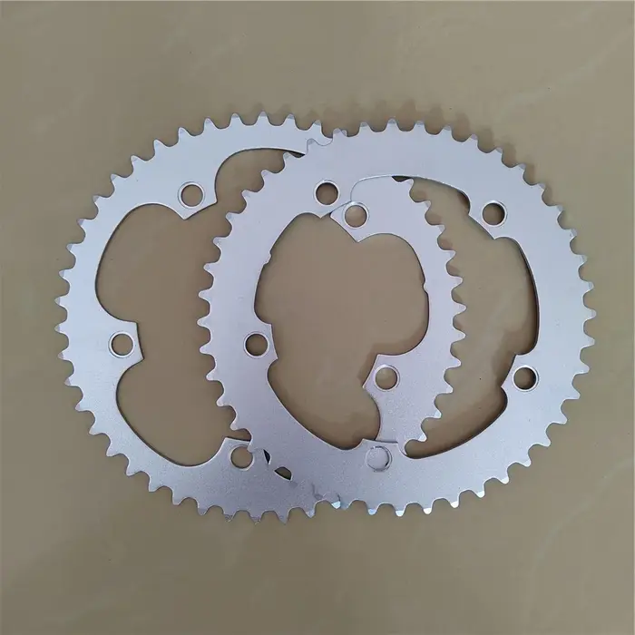 Couronne de roue à chaîne en alliage d'aluminium argenté pour vélo pliant
