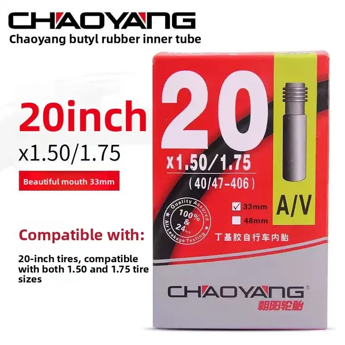 Chambre à air de vélo CHAOYANG 18 20 22 26 29 pouces - Pour pneus de 1,95 pouces, vélo pliant pour e