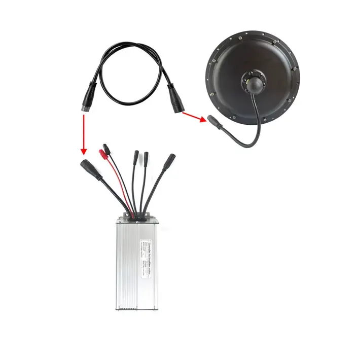 Câble d'extension étanche pour moteur de vélo électrique, 9 broches, 1000W, 60cm