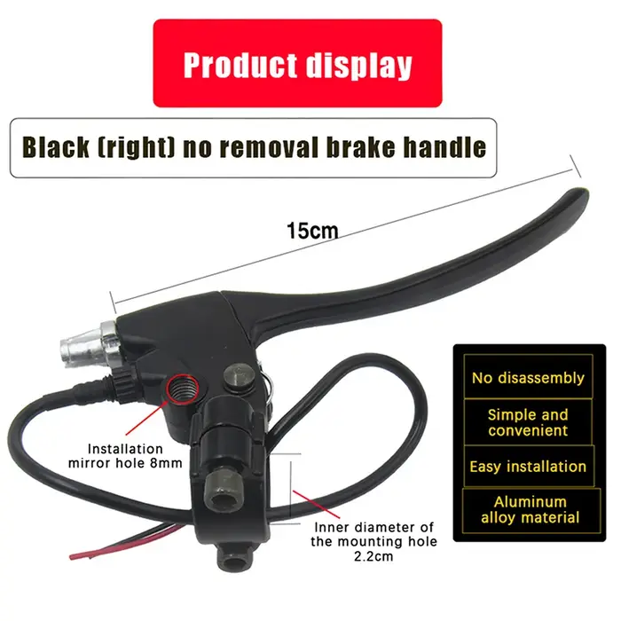 1 paire de leviers de frein arrière de vélo électrique, poignée de frein de vélo électrique, accesso