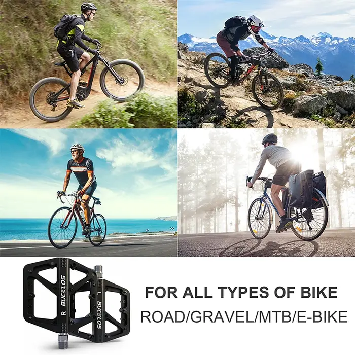 BUCKLOS VTT pédales 9/16 "roulement scellé plat vtt