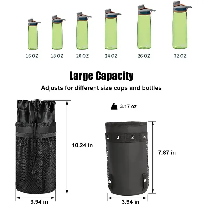 Sac porte-bouteille d'eau de vélo isolé avec rangement pour téléphone