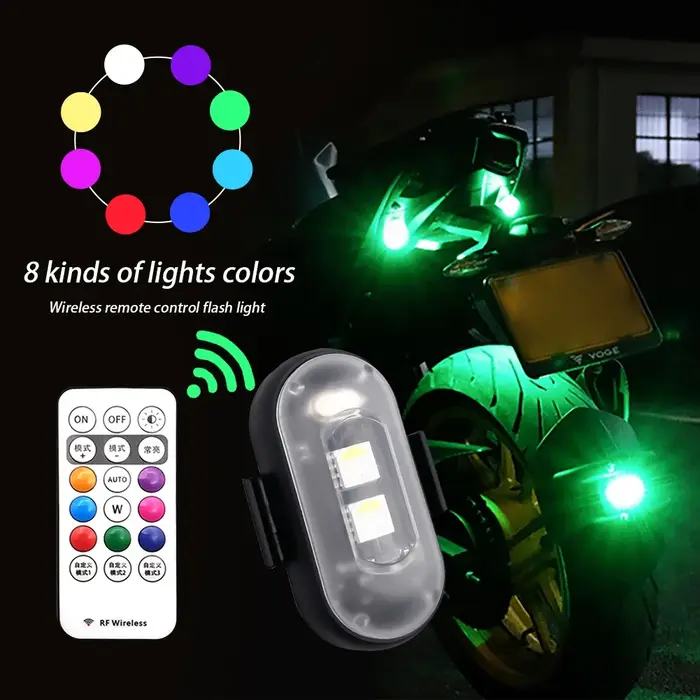 Lumières stroboscopiques Led pour Scooter et vélo, Position de Flash sans fil, avion, hélicoptère, feux d'avertissement, accessoires
