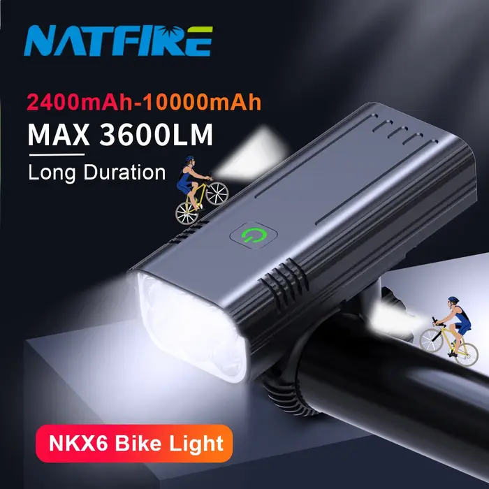 10000mAh 6-8 LED lumière de vélo USB Rechargeable 3600 Lumens phare de vélo lampe de poche Super bri