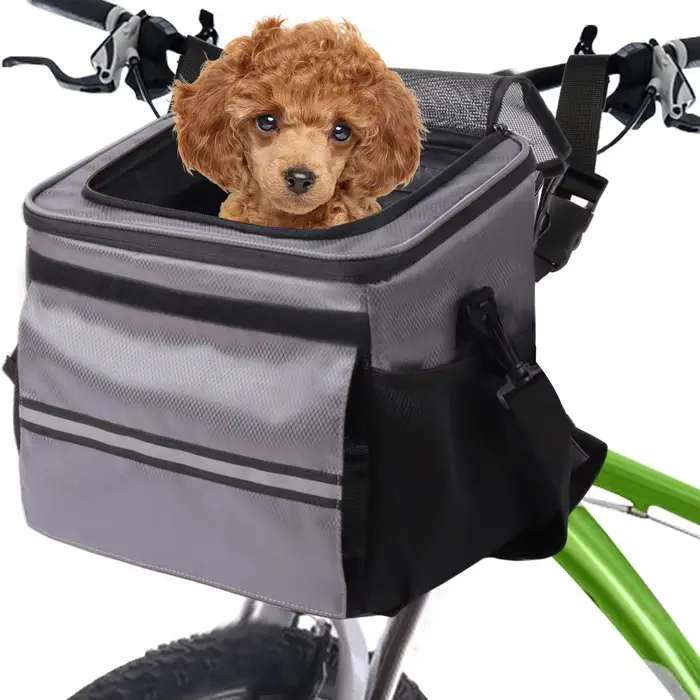 Mir de vélo en maille respirante pour animaux de compagnie, panier de vélo perfecemballages, guidon avant, petits et moyens chiens