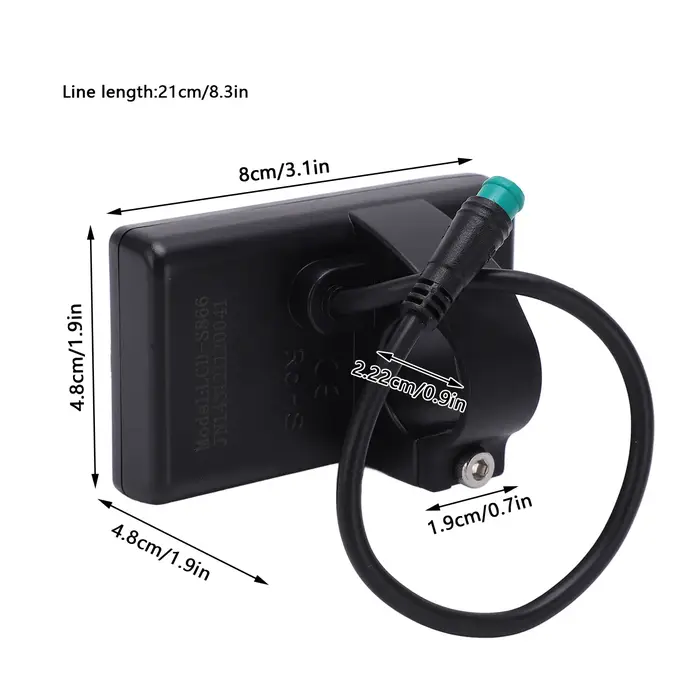 Compteur d'affichage LCD S866 pour vélo électrique avec rétroéclairage et prise étanche en matériau ABS résistant pour guidon 22,2 mm