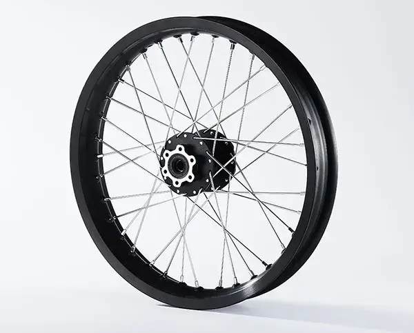 Roue avant 19*1.4 avec jante à rayons en acier et moyeu pour moto tout-terrain, dirt bike et système