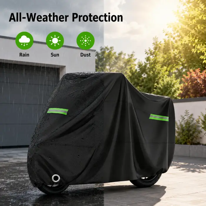 Housse pour vélo et cyclomoteur, tissu Oxford épais 500D, imperméable et résistant aux UV, fermeture éclair pour batterie, pour vélos électriques et sièges enfant, noir