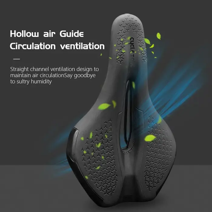 Selle de vélo antichoc en cuir PU respirant creux