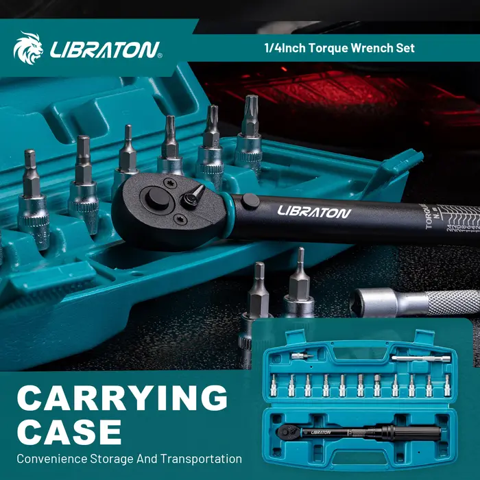 LIBRATON clé dynamométrique de vélo 1/4 '', clé dynamométrique de haute précision 5-25Nm / 1-6Nm, pr