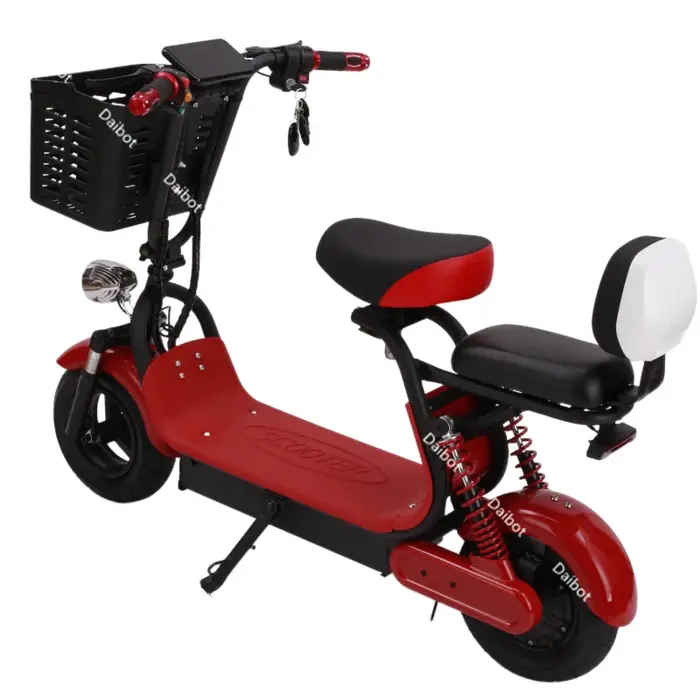 Parent enfant 2 roues Scooter électrique 2 sièges pour adultes 1000W 48V famille léger