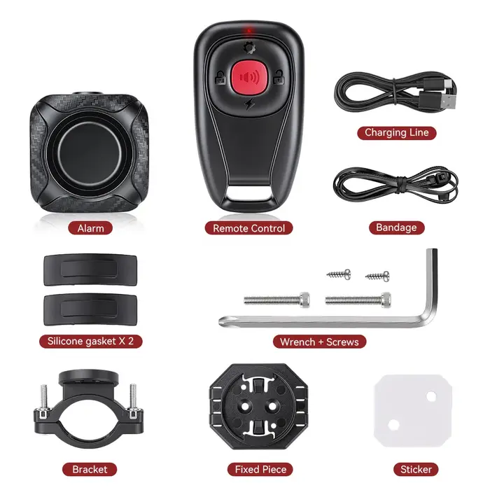 Alarme antivol sans fil pour vélo, détection de vibrations bidirectionnelle, alarme de vélo avec télécommande, étanche