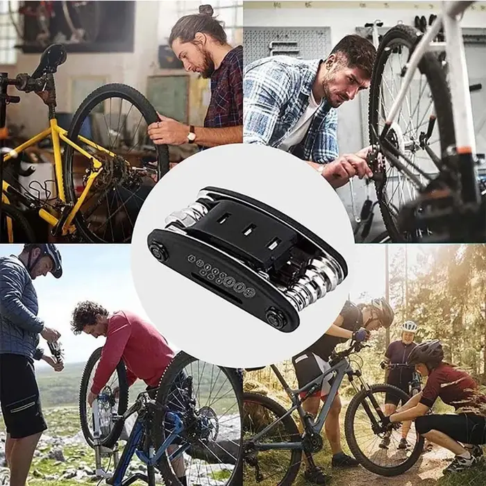 Clé à douille portable 16 en 1 cycle zone multi-outils tournevis pour réparation et maintenance de vélo de montagne et moto blanche
