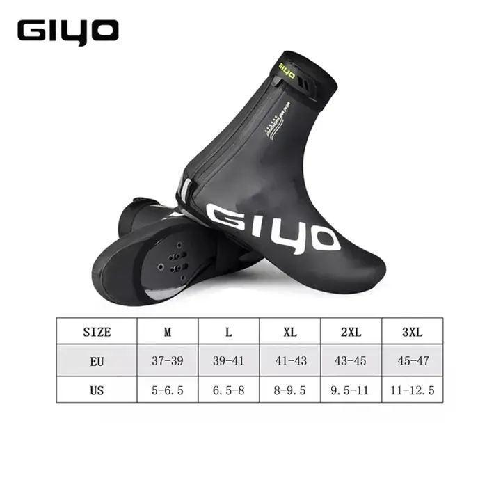 Couvre-chaussure de cyclisme hiver thermique GIYO RD-100 imperméable et réfléchissant en PU et Polyester pour vélo de route et VTT pour homme et femme