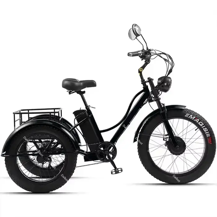Vélo électrique fatbike pour hommes, 3 roues, haute puissance, avec siège passager, 48V 750W, tricyc