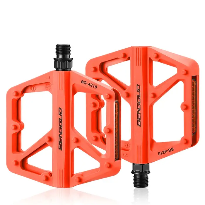 Pédales plates de vélo de route de montagne à Double roulement DU avec réflecteur