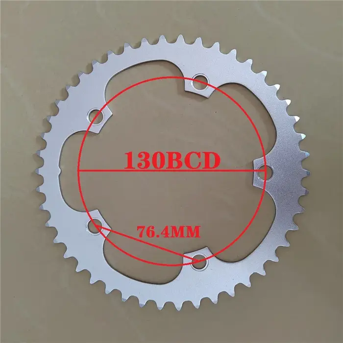 Couronne de roue à chaîne en alliage d'aluminium argenté pour vélo pliant