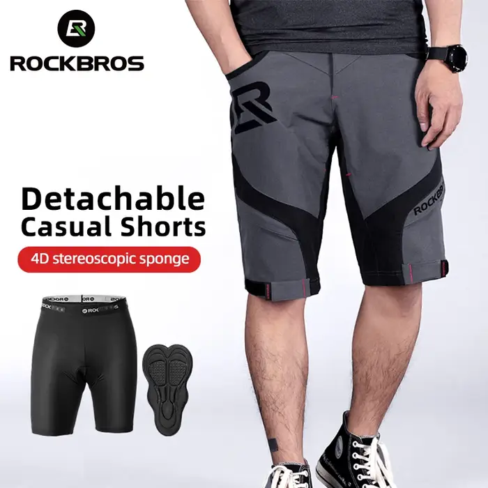 ROCKBROS – short de cyclisme pour homme, respirant, Double couche, séchage rapide, pour vtt, vélo de