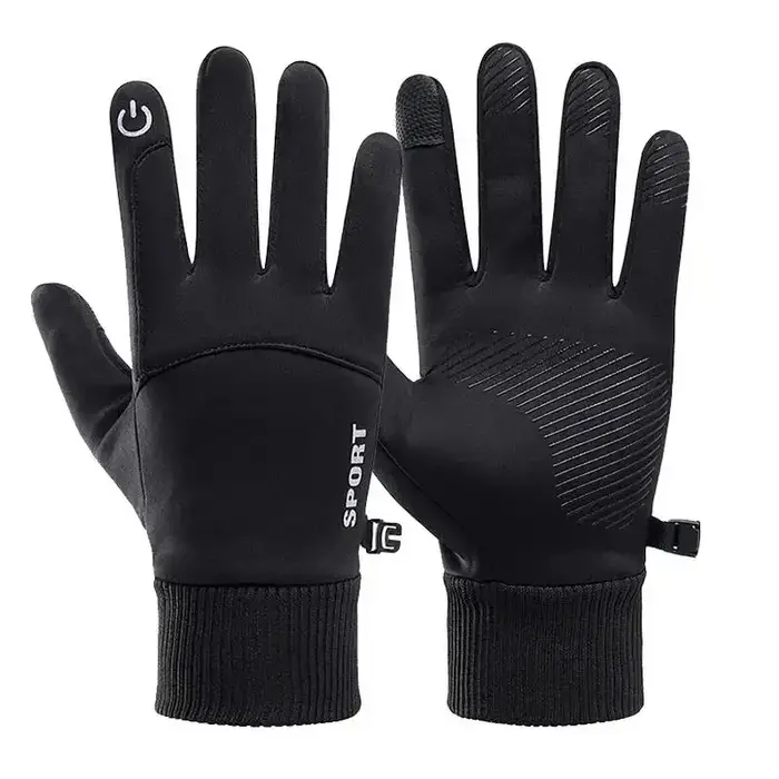 Ensemble de gants de cyclisme imperméables avec doublure en tissu tactile en laine, adaptés aux spor