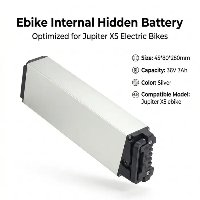 Batterie intégrée pliable pour vélo électrique 36V 7AH pour Jupiter X5