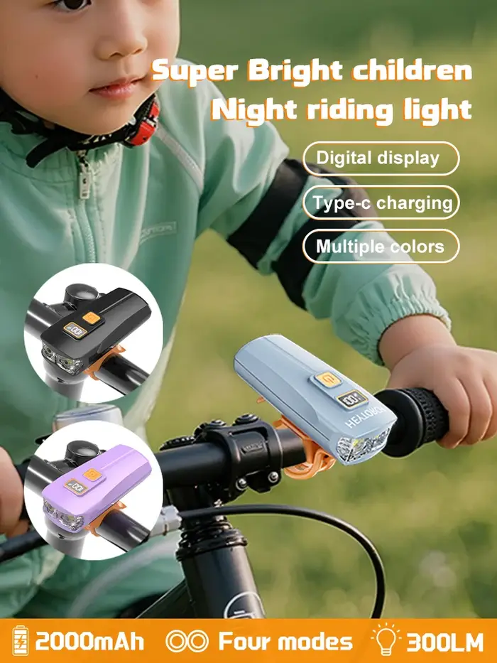 Feu avant de vélo coloré pour enfants