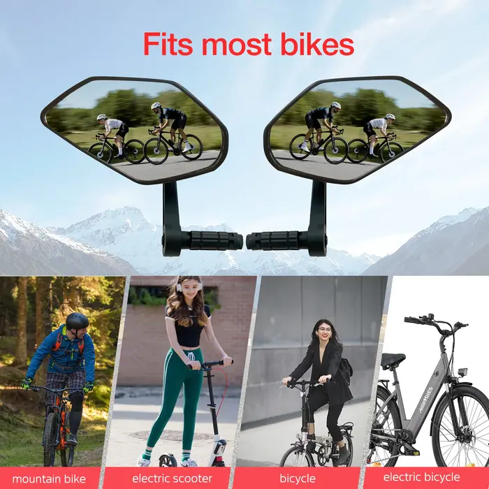 Rétroviseur de vélo, rétroviseur de guidon réglable