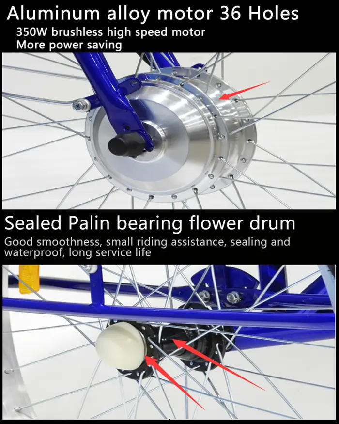 Vélo électrique à trois roues 36V 24 pouces
