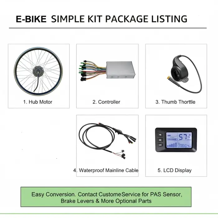 Kit de Conversion de vélo électrique 250-500W