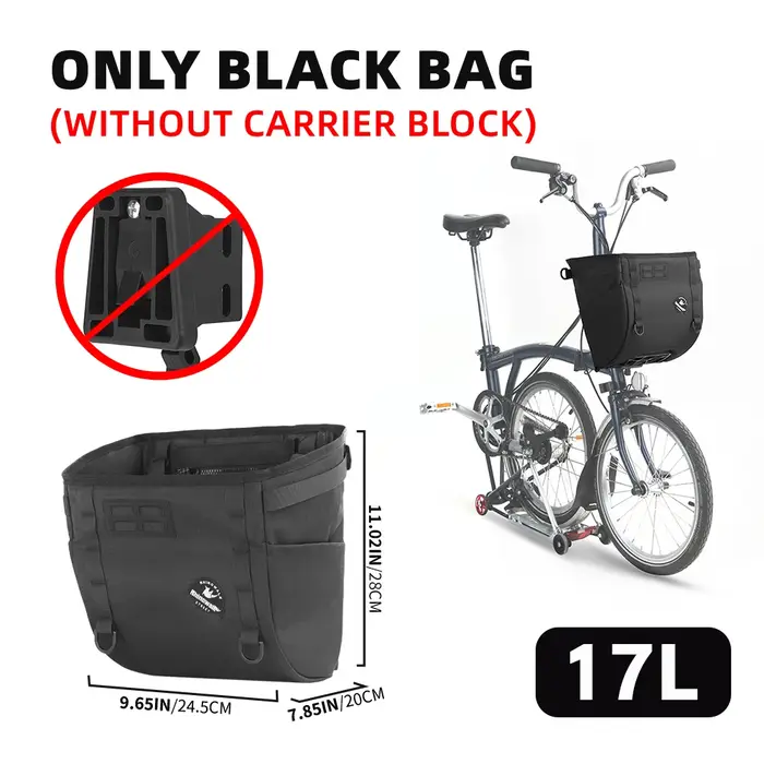 Sac de panier avant pour vélo Rhinowalk pour Brompton 17L/24L, sac de transport pour animaux de comp
