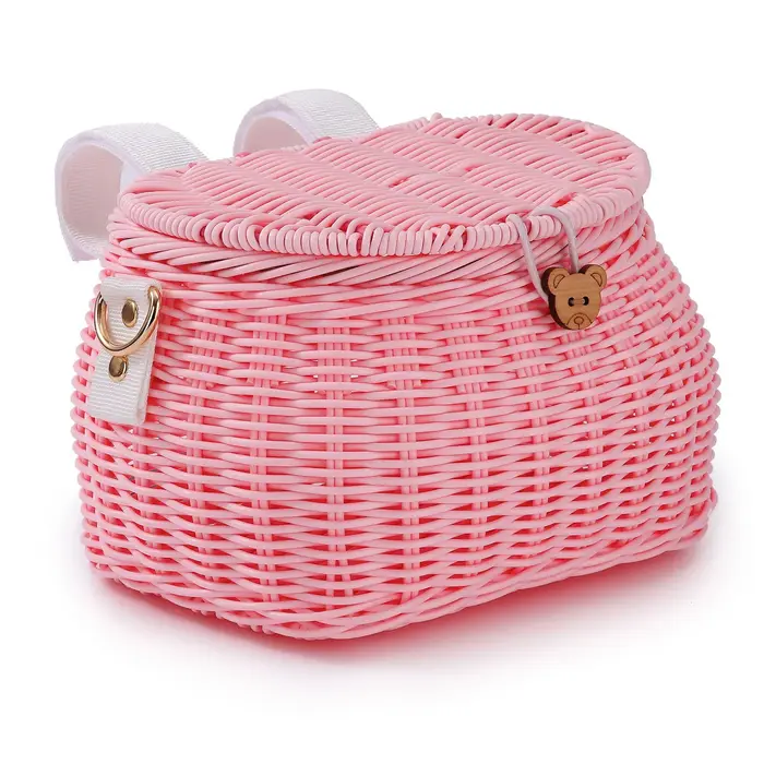 Panier avant de vélo mignon avec couvercle couleur Macaron