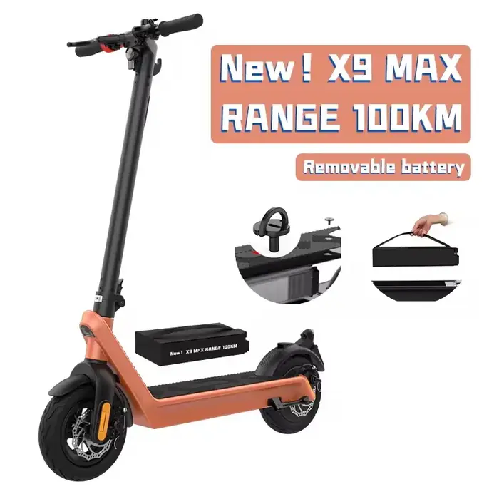 HX X9Plus Trottinette électrique Suisse Trottinettes électriques pour adultes 36V48V 15.6Ah Batterie amovible