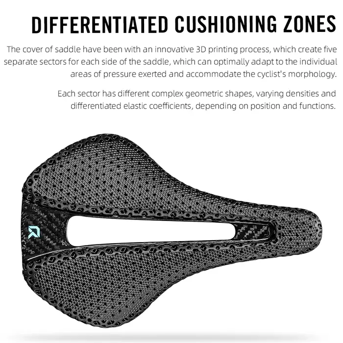 Selle de vélo entièrement en carbone imprimée en 3D