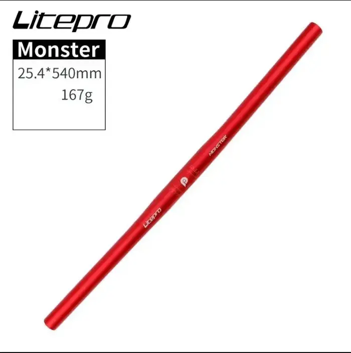 Litepro Monster vélo pliant horizontal 25.4*540/580mm guidon Ultra léger en alliage d'aluminium pièces