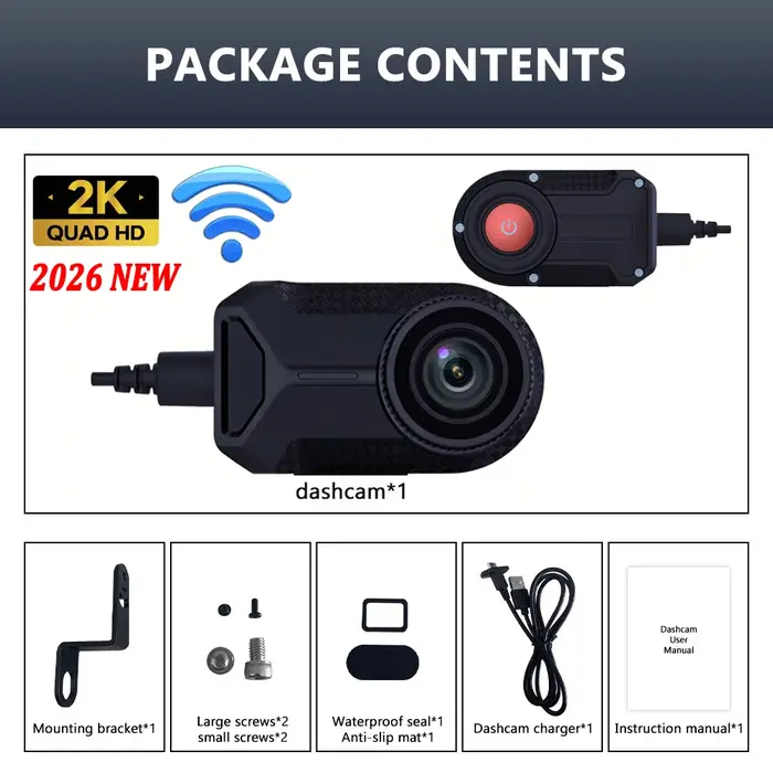 Nouvelle Caméra de Conduite Moto 2K HD IP65 pour Vélo Électrique