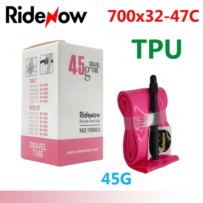 RideNow-Chambre à air de vélo en TPU 700C, 700x18, 23, 25, 28, 32, 35, 37, 40, 47C, Vélo de route, V