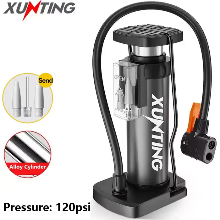 XUNTING Double cylindre vtt haute pression 150 PSI pompe à vélo Portable