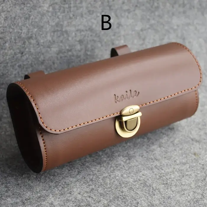 Sac de vélo rétro sac de queue en cuir sac de coussin de selle moto
