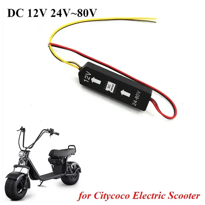 Convertisseur pour scooter électrique Citycoco, accessoires modifiés, DC 12V, 24V ~ 80V