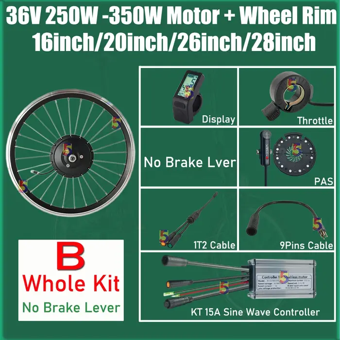 Moteur de jante de roue intégré 16 pouces/20 pouces/26 pouces/28 pouces