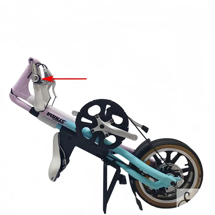 Sonnette de vélo pliable STRiDA blanche pour guidon 22,2 mm sécurité urbaine et design compact pour cycliste