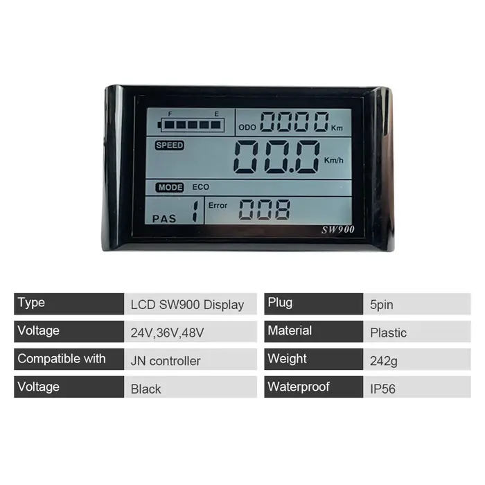 Scooter électrique LCD affichage compteur panneau de commande 5pin 24/36/48V e-bike vélo liquide cristal LCD Instrument