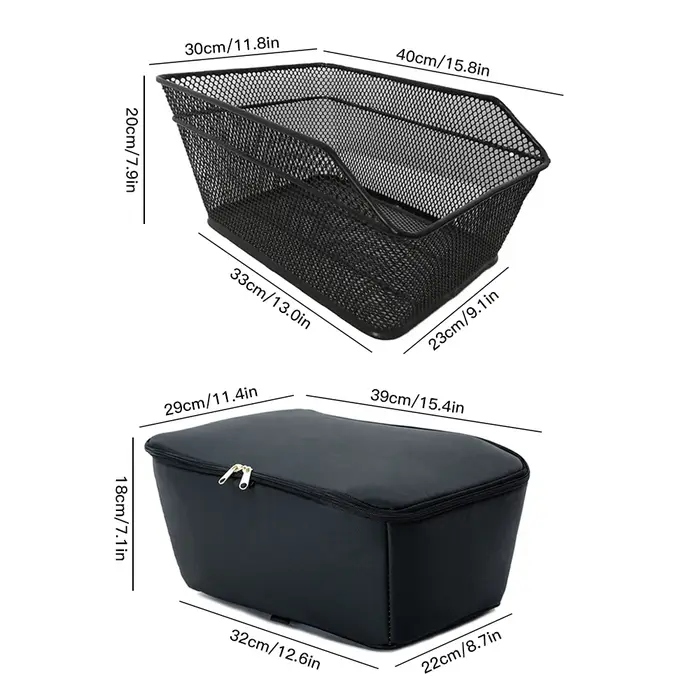 Panier de vélo panier de vélo grande capacité résistant à haute charge panier de vélo arrière en métal robuste panier de vélo en métal