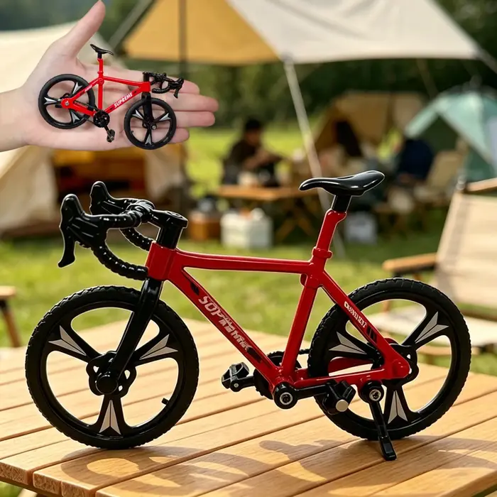 Mini modèle de vélo en alliage - Vélos de montagne et de route en plusieurs couleurs, jouet créatif pour les 14 ans et plus